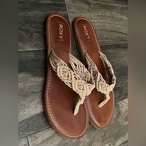 Roxy Braided Flip Flops Size 8